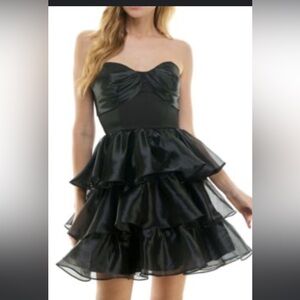 Black ruffle dress